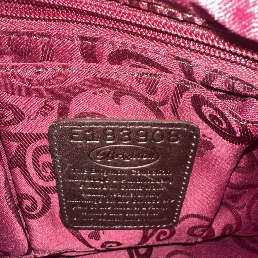 Brighton Brown Embossed Croc Patent Leather Shoulder Tote Hand Bag 18X13